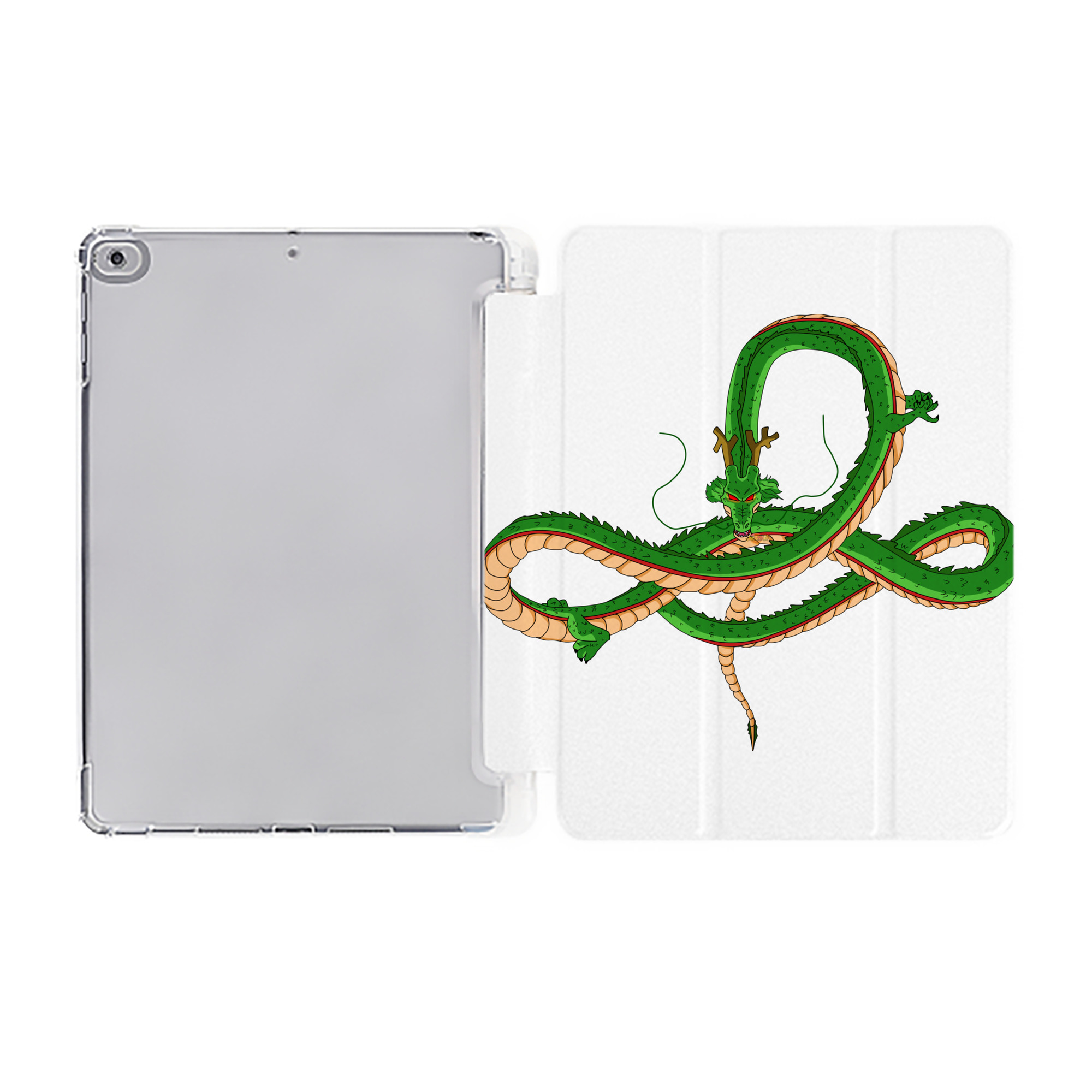 （画像用） ドラゴンボール 神龍 シェンロン DRAGON BALL Shenron IPad ケース ペン収納付き 三つ折りスタンド PUレザー×シリコン 対応機種9.5/10.5/10.9インチ